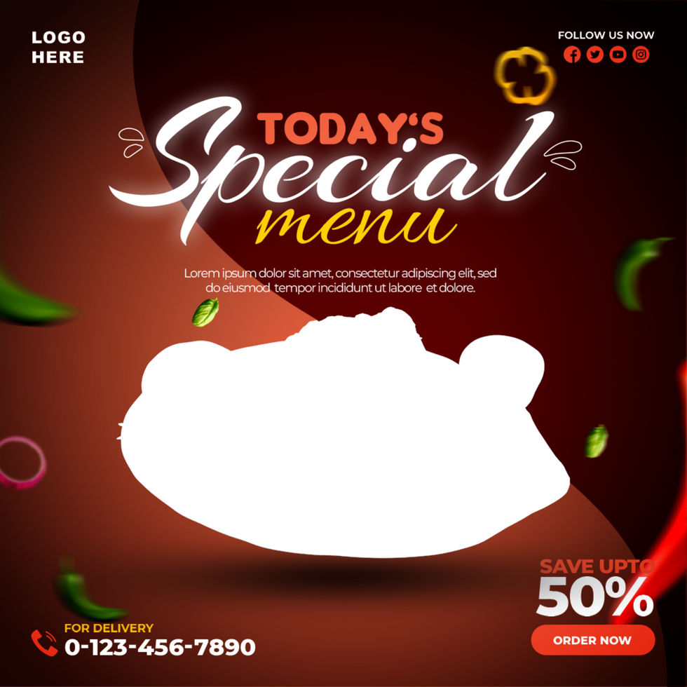 Today's Special Food Menu Banner Design Template psd