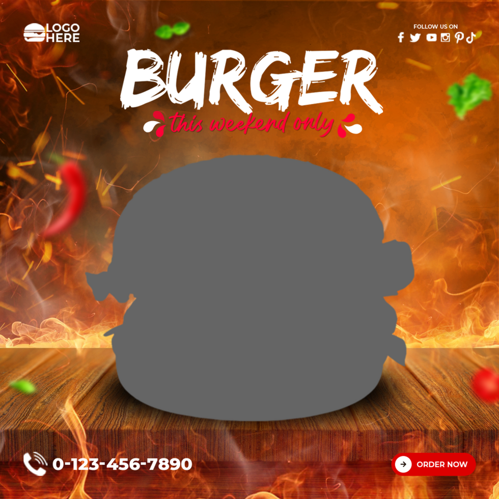 Burger social media post banner design template psd