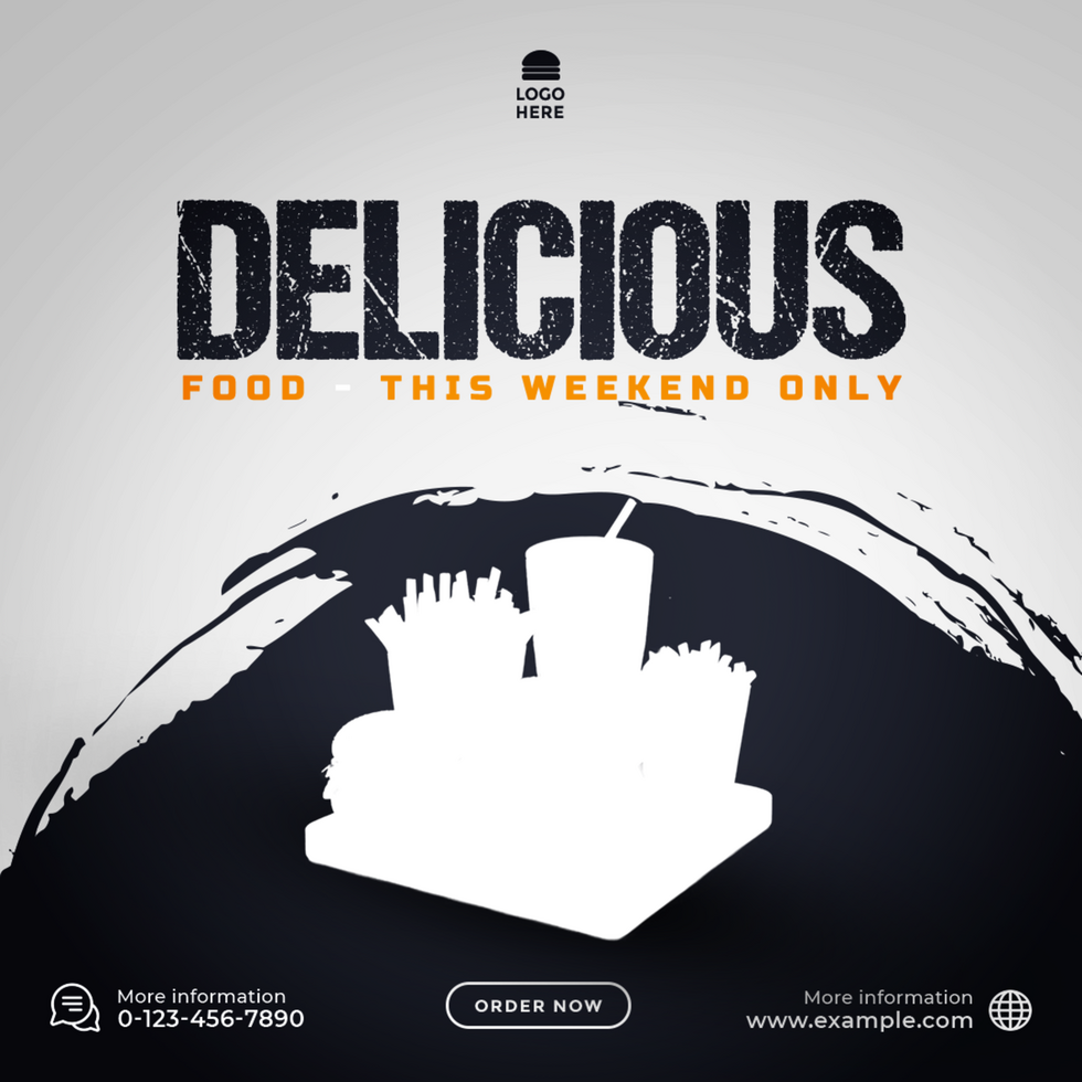 Delicious Food Menu Banner Design Template for Social Media psd