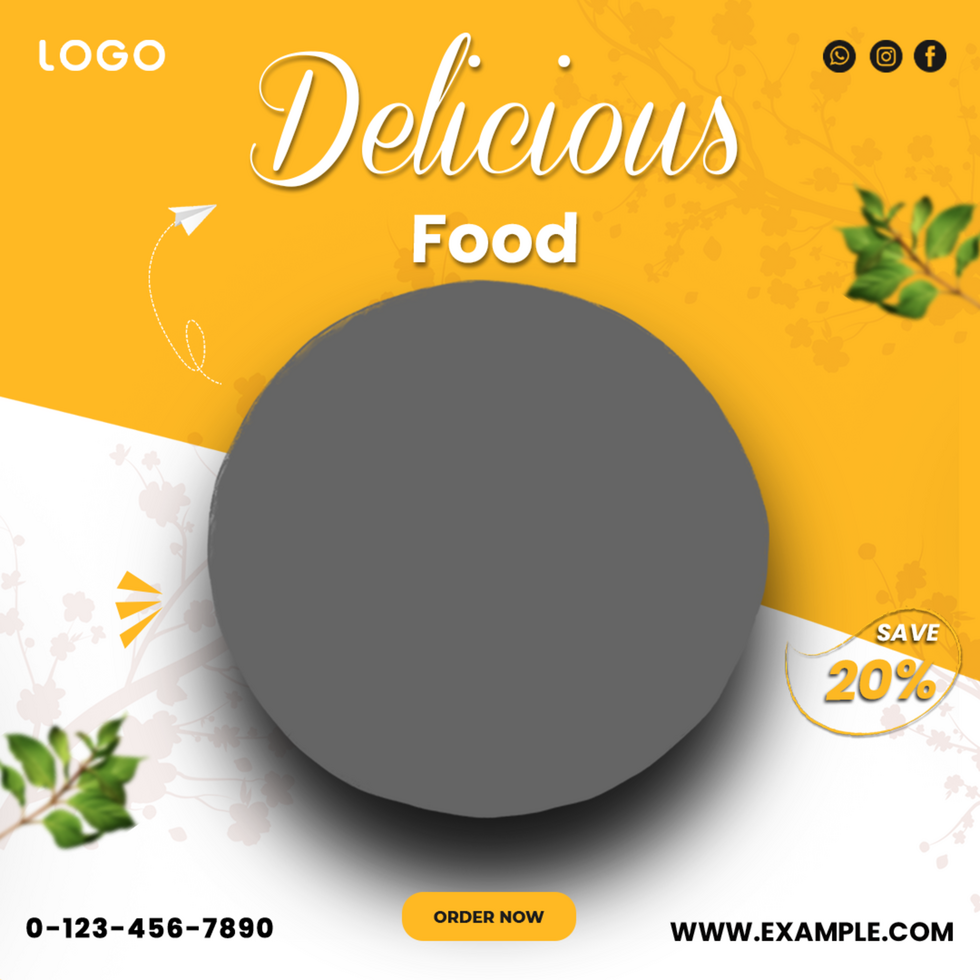Delicious Food Menu Banner Design Template for Social Media psd