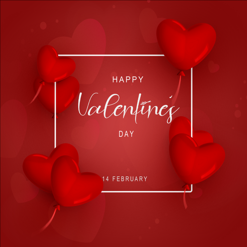 14 February Happy Valentine's Day Post Social Sqaure Card psd