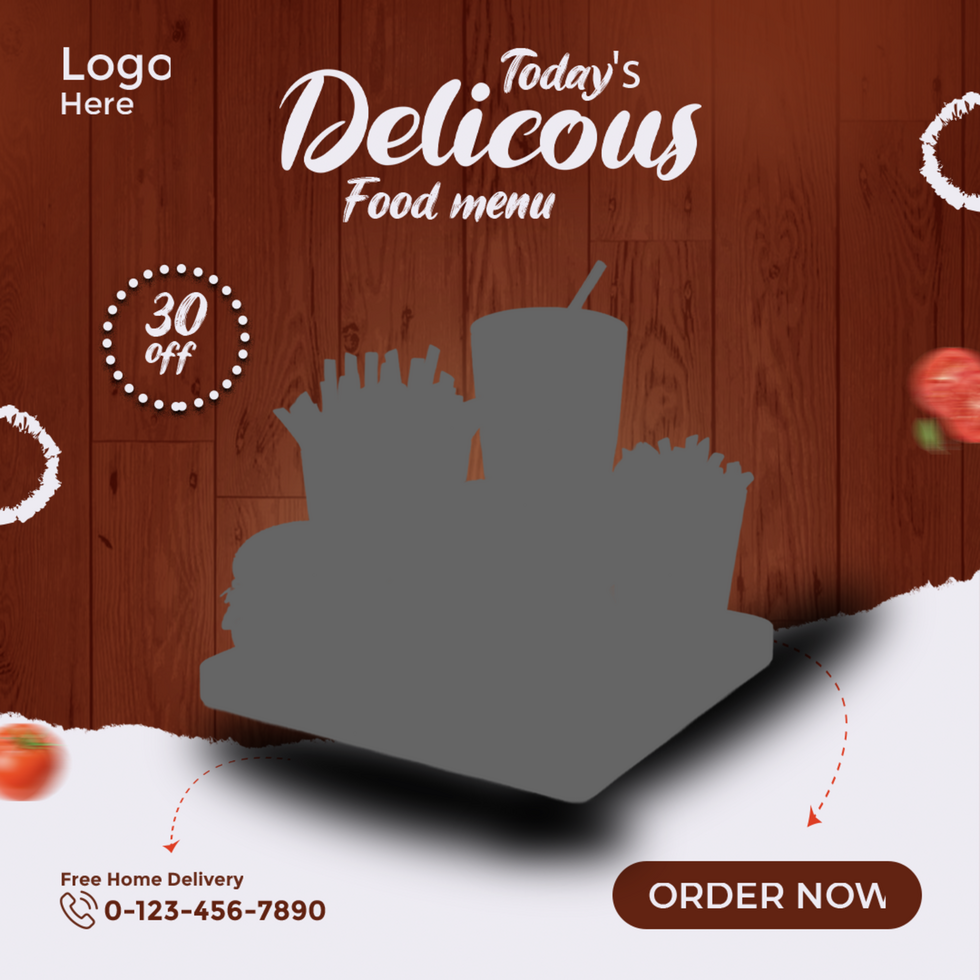 Today's Delicious Food Menu Banner Design Template for Post Social psd