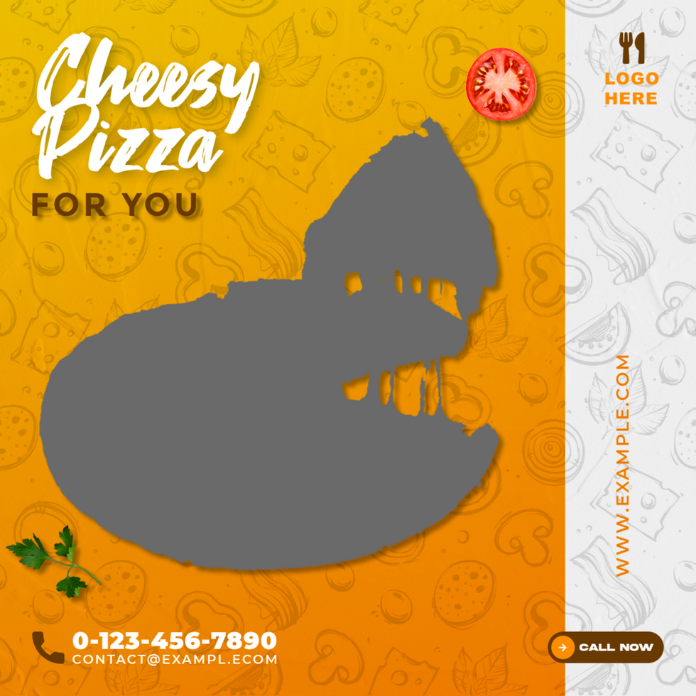 Cheesy Pizza for you Social Media Post Banner Design Template psd