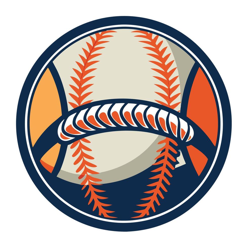 baseball ball with a rope around it vector