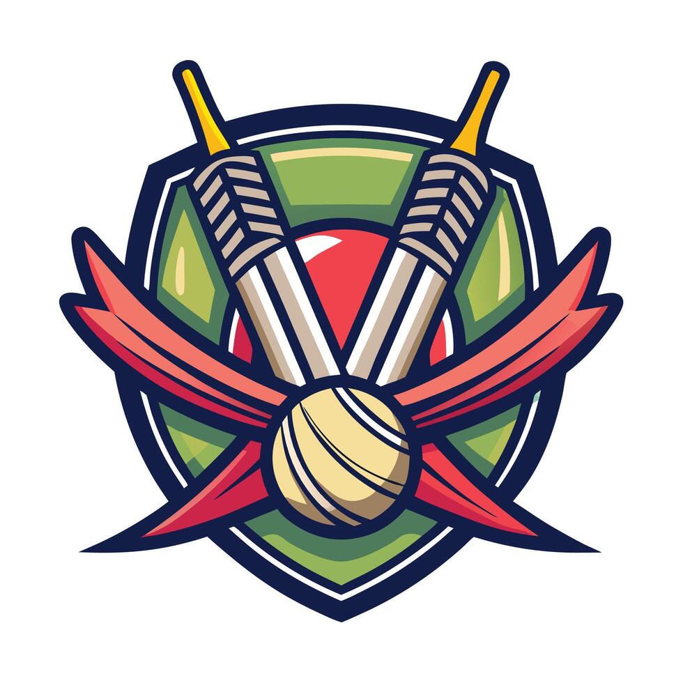 cricket player playing mascot logo design vector