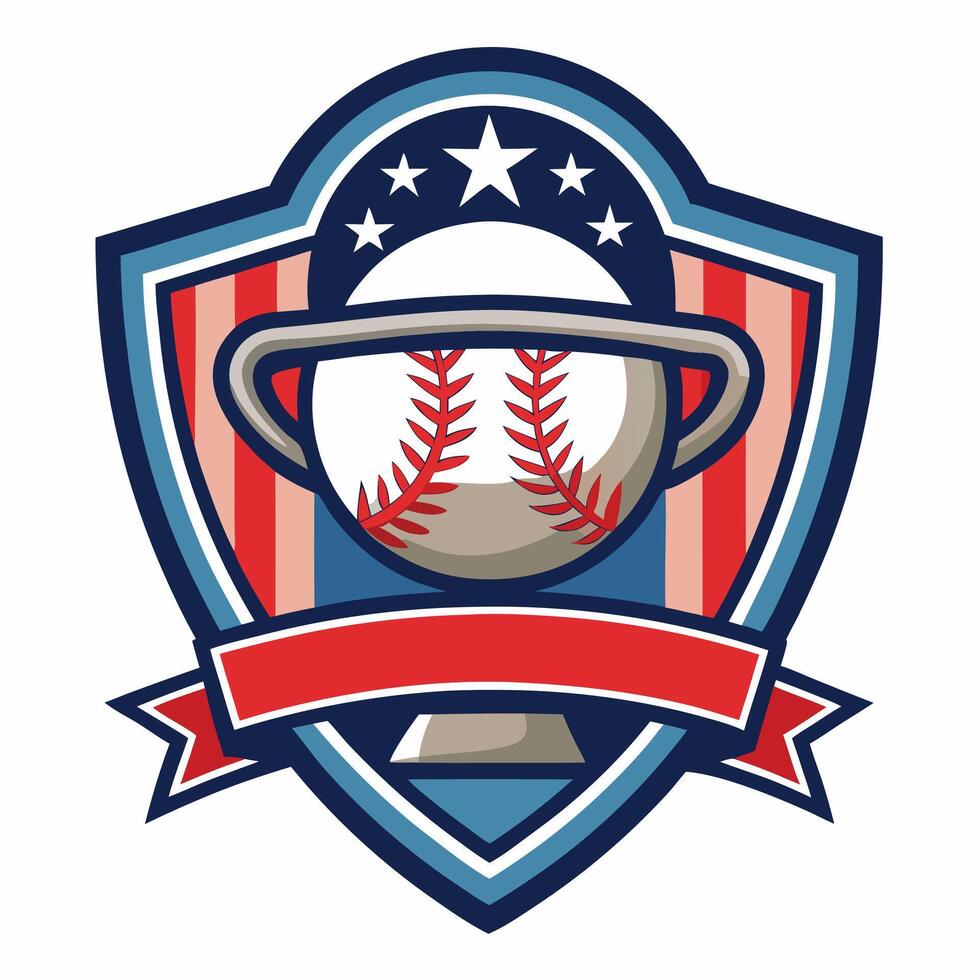 Simple round baseball emblem vector