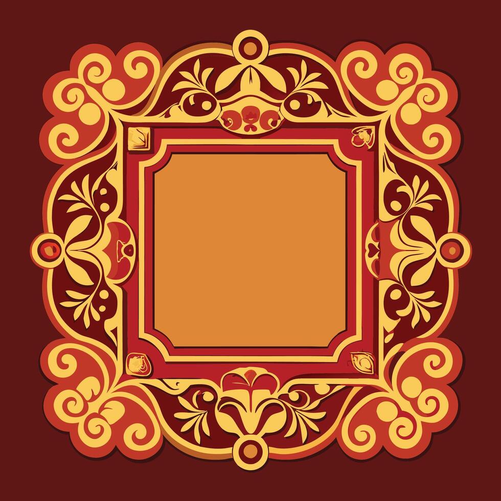 Abstract Blue and Gold Ornamental Background with Red Lines vector