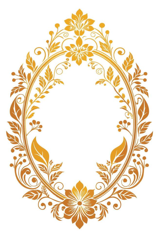 elegant gold ornamental floral frame vector
