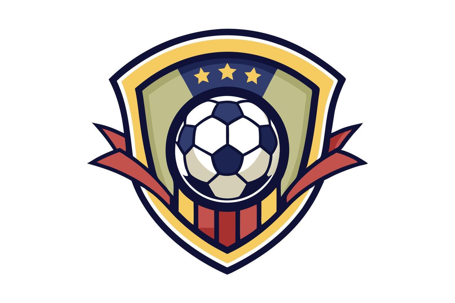 Football Badge with shield logo designs, Modern Soccer Badge logo template. vector