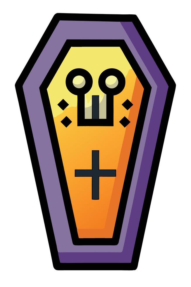 halloween coffin icon vector