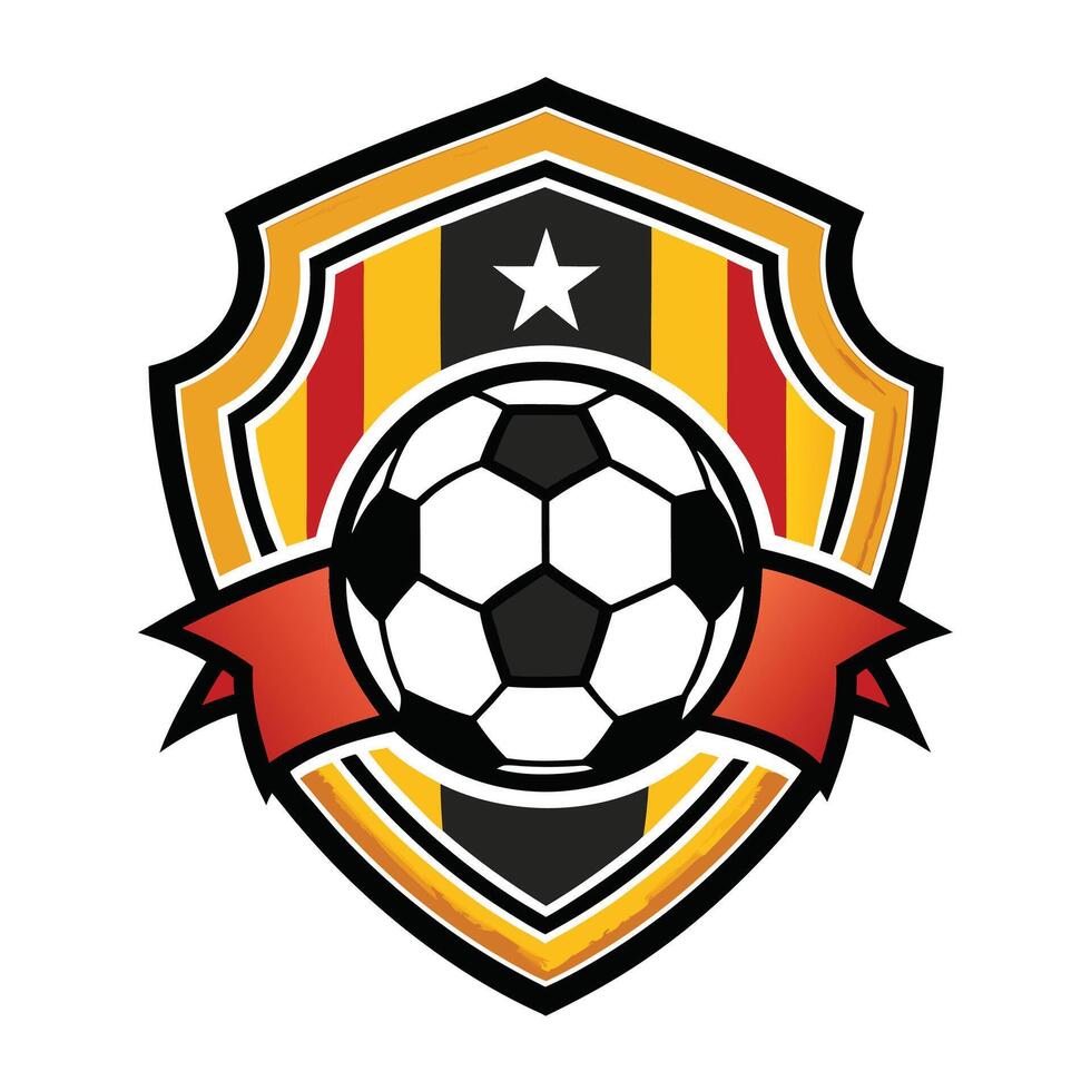 logo, gold silhouette of a soccer ball on a black background vector