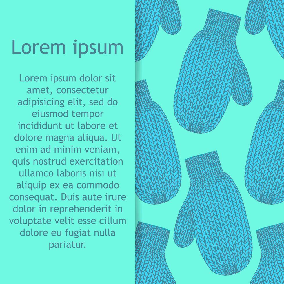 Seamless pattern with winter funny mittens. Warm clothing for hands. Repeating element. For design of packaging paper, textiles or templates. Cartoon flat vector