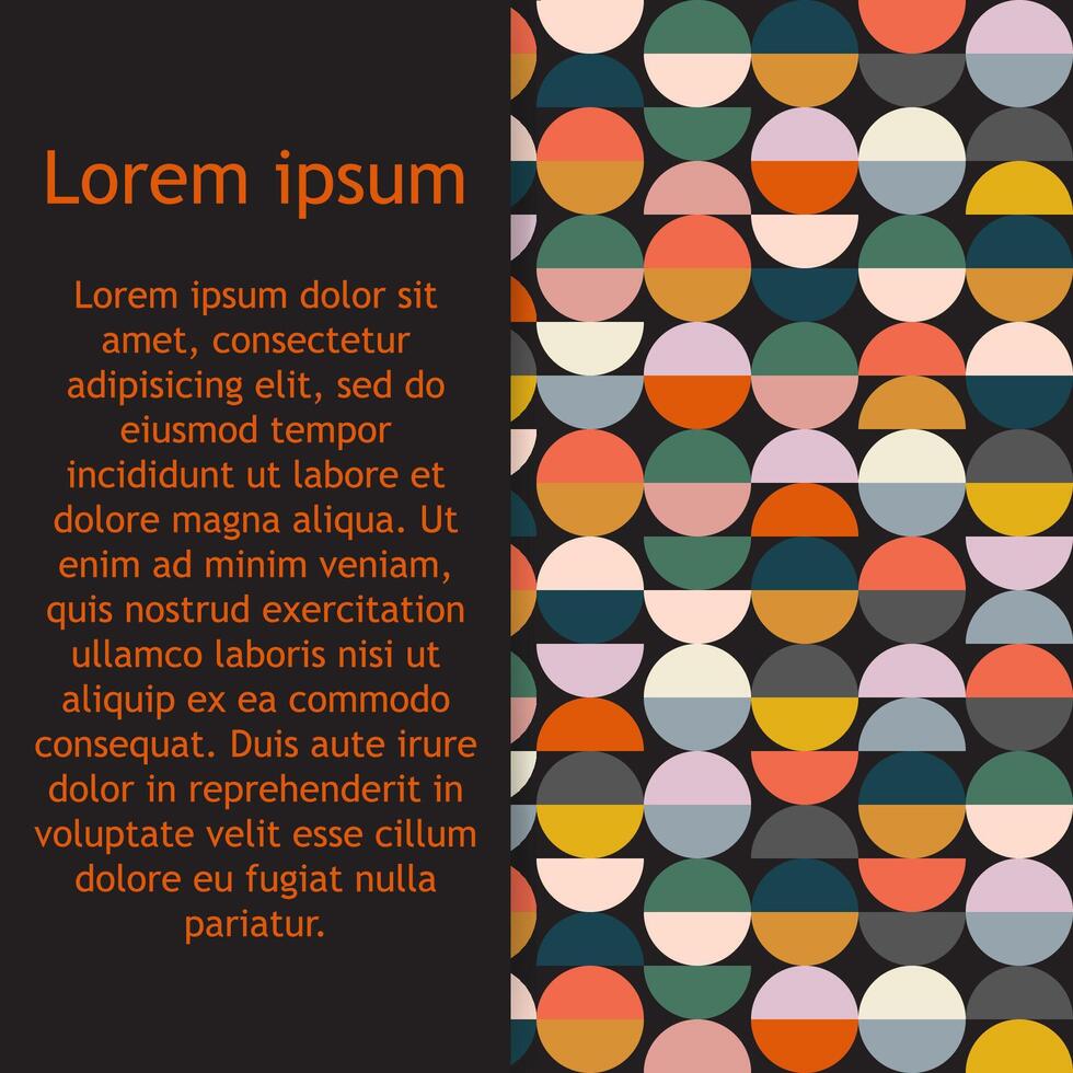 Modern abstract seamless geometric pattern with semicircles and circles in retro scandinavian style. Bright colorful geometry seamless pattern. vector