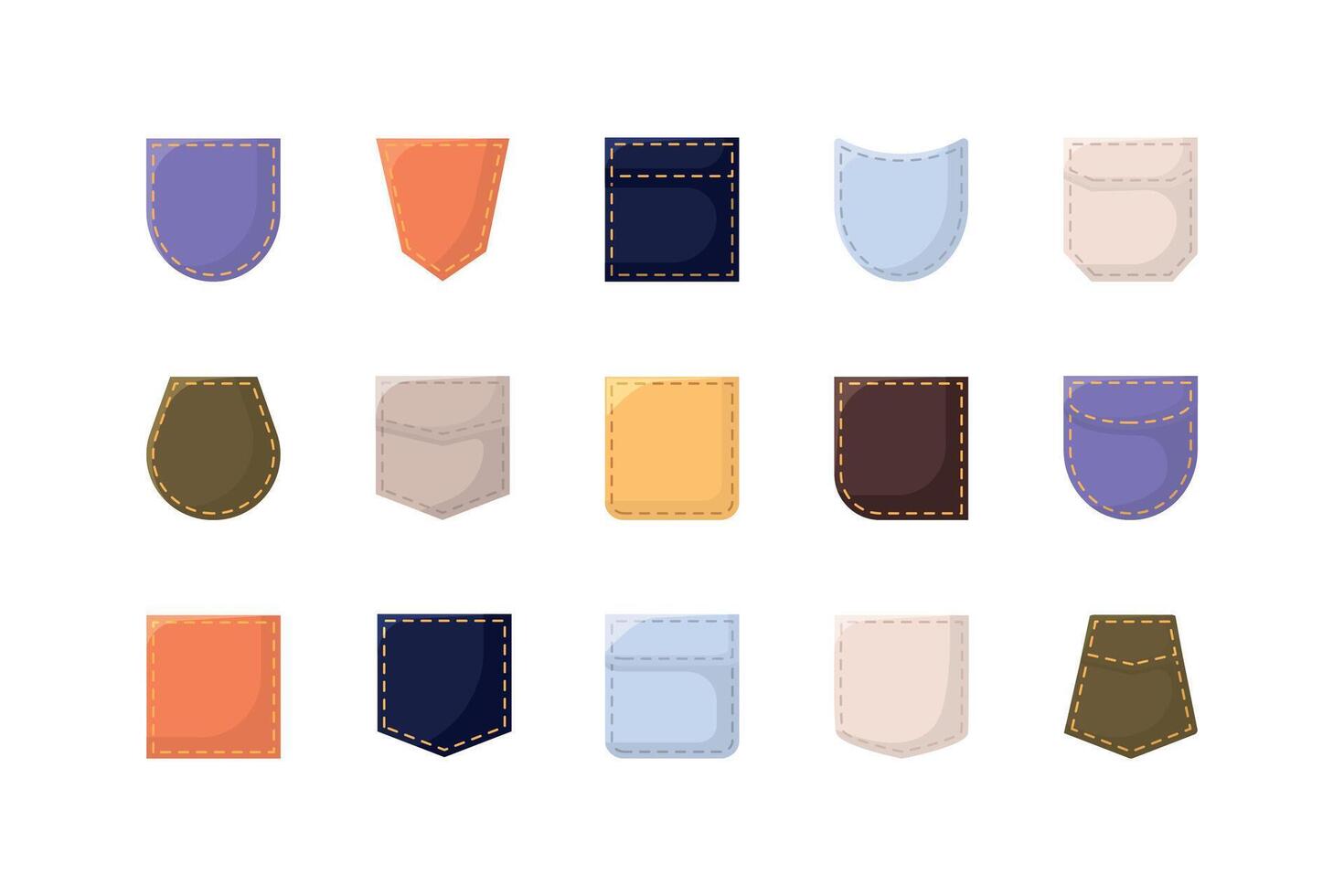 Pocket cartoon set icon. illustration fabric pouch on white background. Isolated cartoon set icon pocket. vector