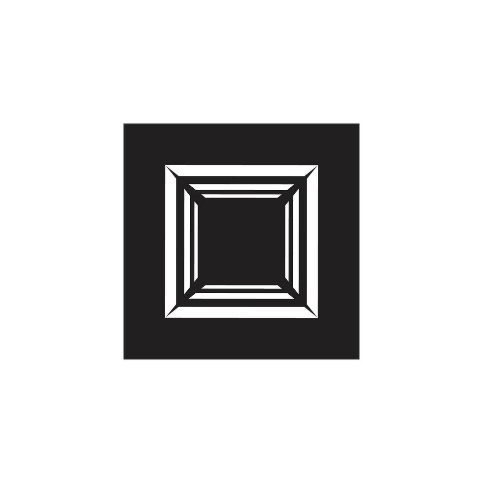square black and white logo white background vector