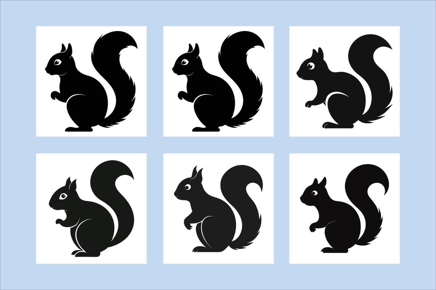 squirrel illustration, squirrel silhouette clipart vector