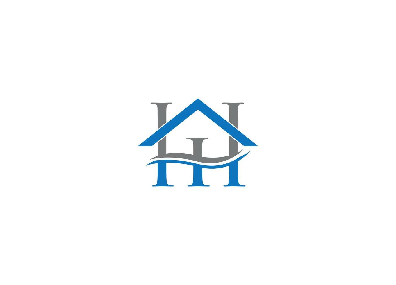 letter HH real estate logo design Initial Custom brand logo template vector