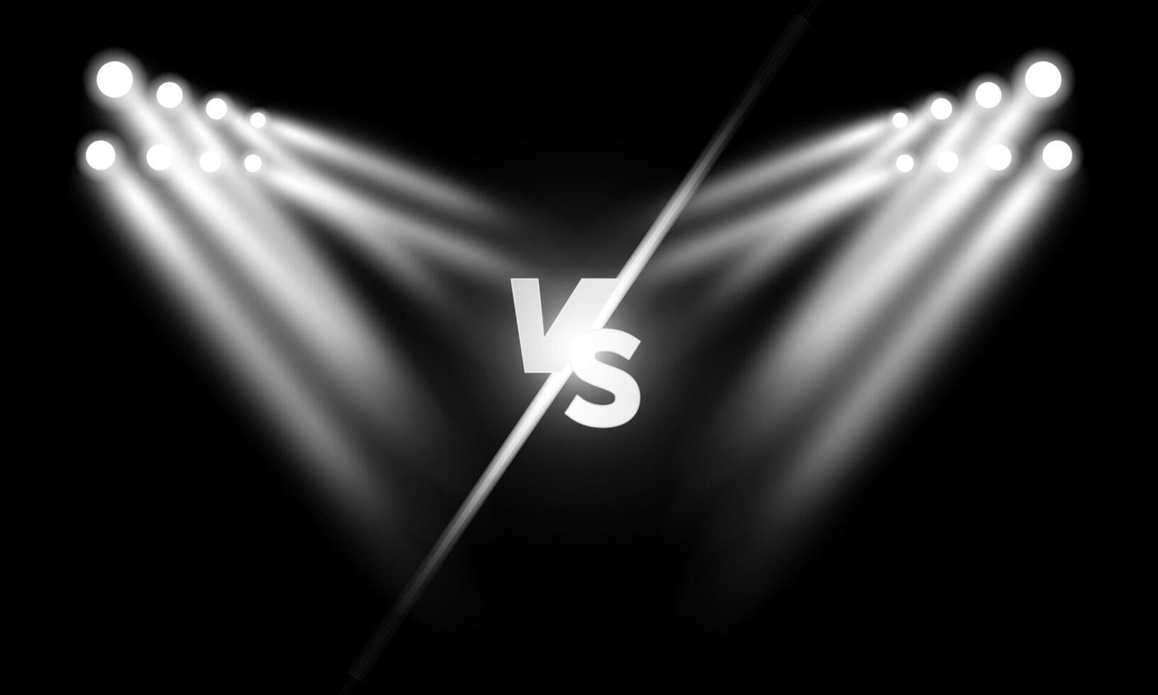 Versus background with thunderstorm effect. VS screen for sport games, match, tournament, martial arts, sport banner. lightning with flashes of light. illumination vector