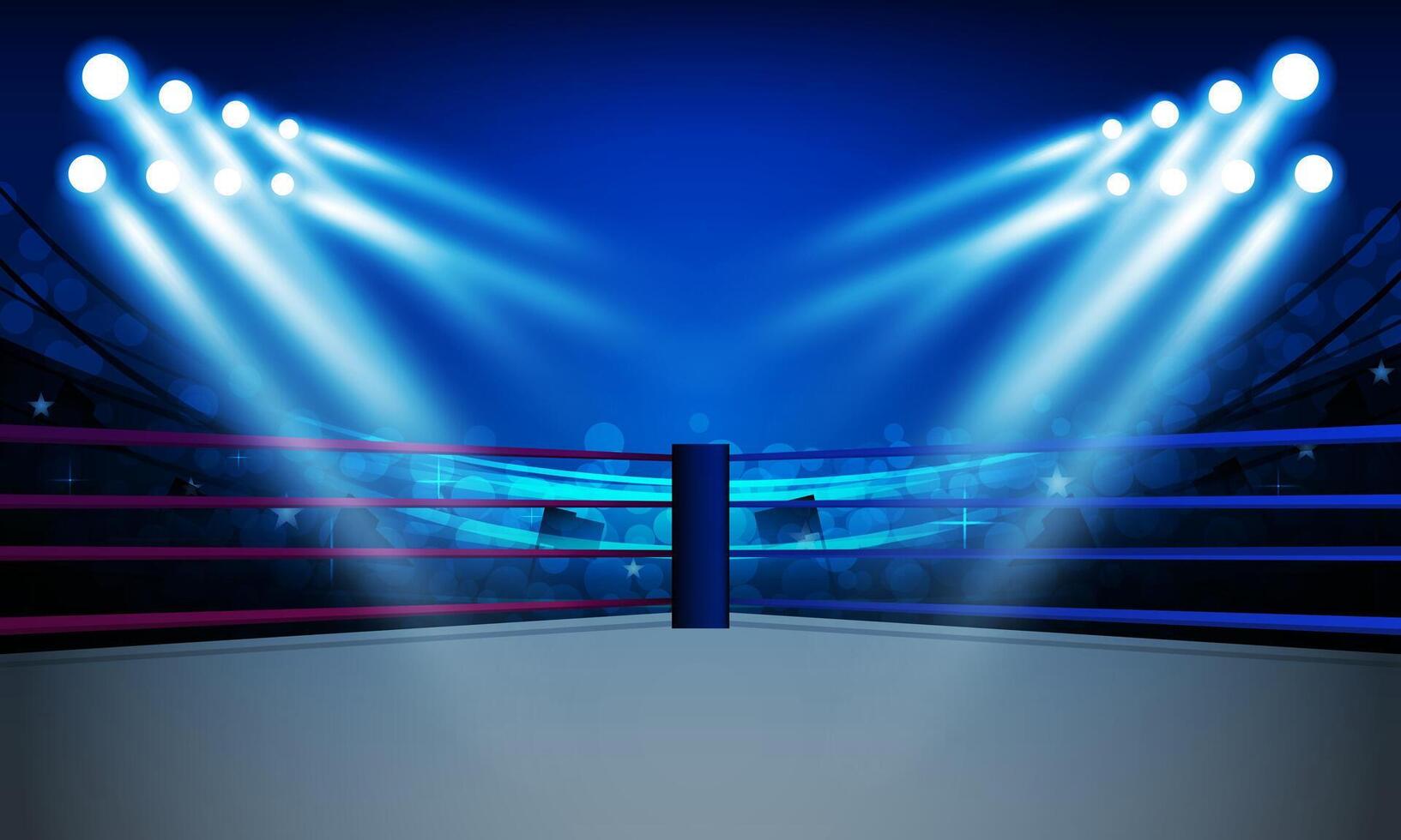 Boxing ring arena stadium design. vector