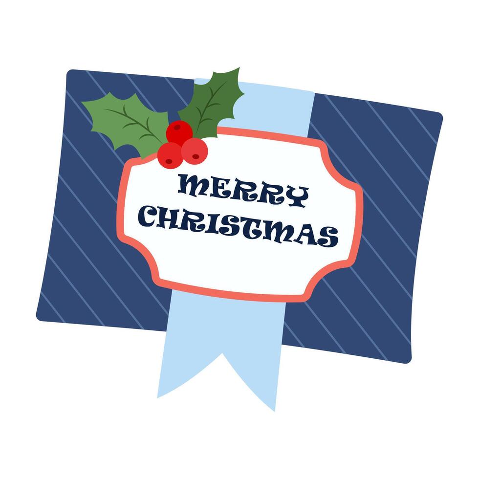 Christmas-Themed Envelope Illustrations. Flat Happy New Year Holiday card. vector