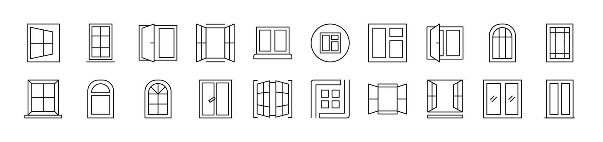Icon Set for UI, Placards, Books, Apps. Editable Stroke. Suitable for Web Sites, Books, Cards, Apps vector