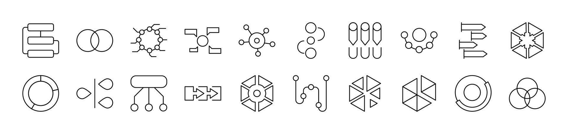 Hierarchy Related Line Icons for Web Sites, Books, Cards, Apps. Editable Stroke. Suitable for Web Sites, Books, Cards, Apps vector