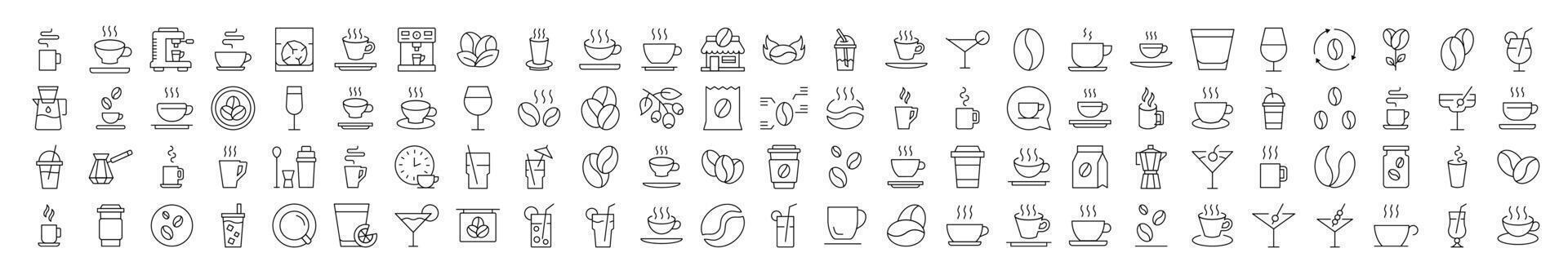 Coffee, Tee, Cups, Grain Related Outline Icon for Websites, Apps, Infographics Other Purposes vector