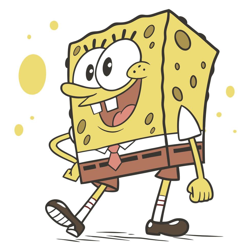 Square Pants, Big Smile, Endless Laughter cartoon logo. vector