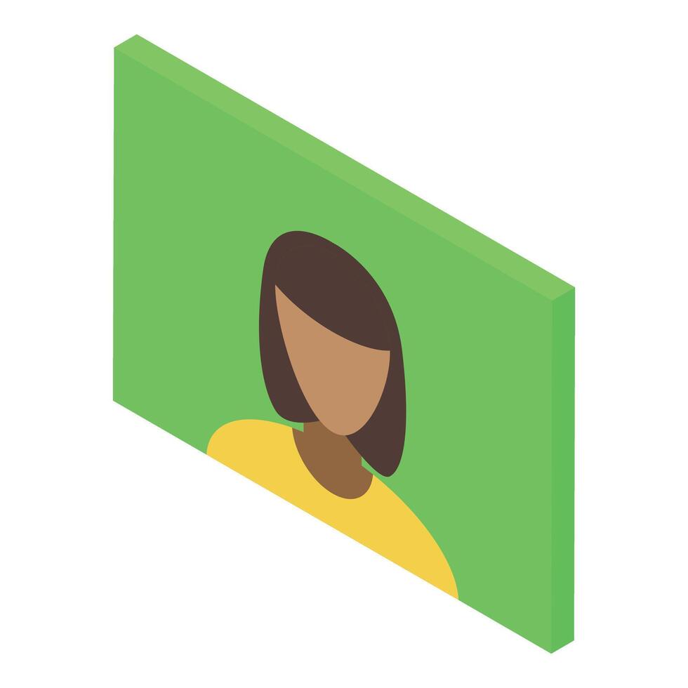 Online user profile picture showing person with green screen background vector