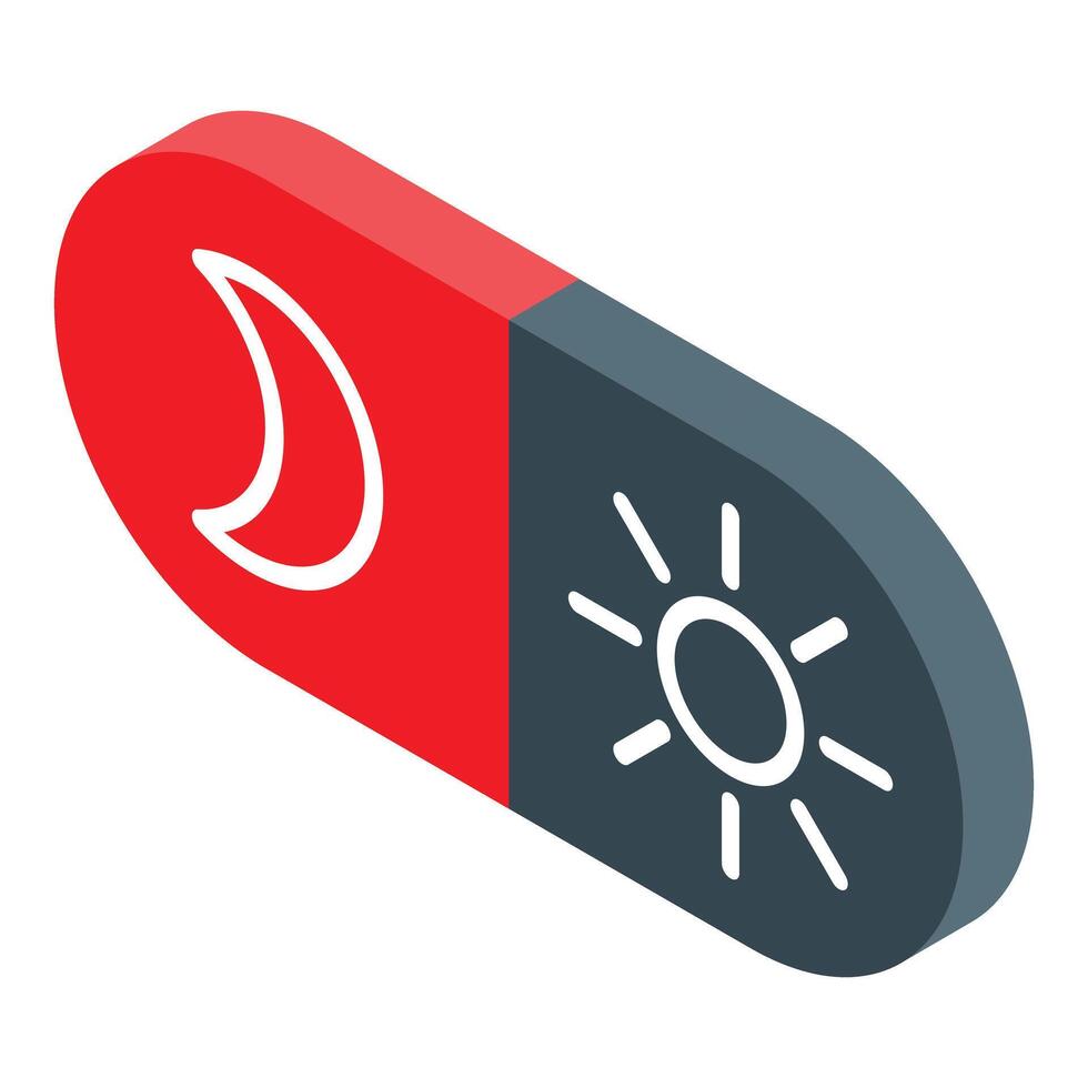 Day and night mode switch toggle button showing sun and moon icons vector