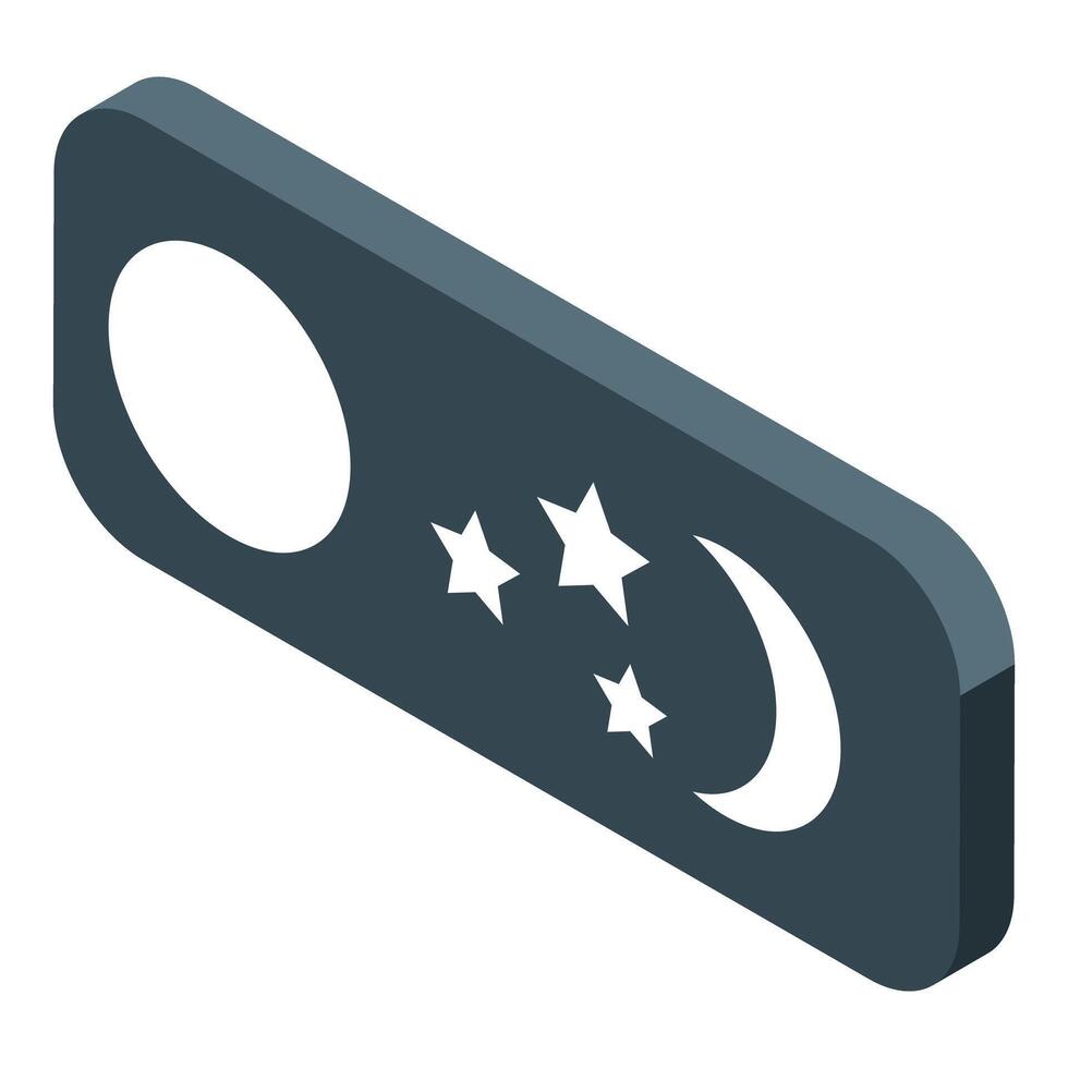Sleep mode button showing crescent moon and stars for restful nights vector