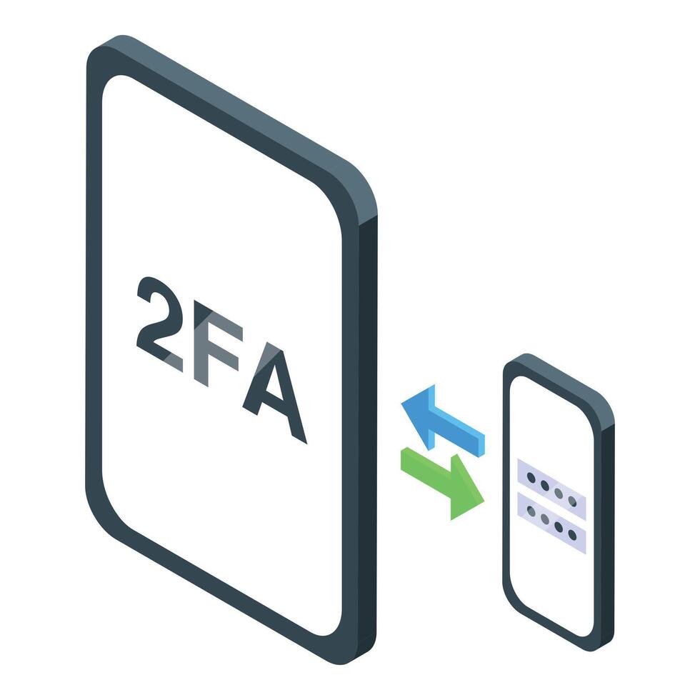 Two factor authentication sending security code to mobile phone vector