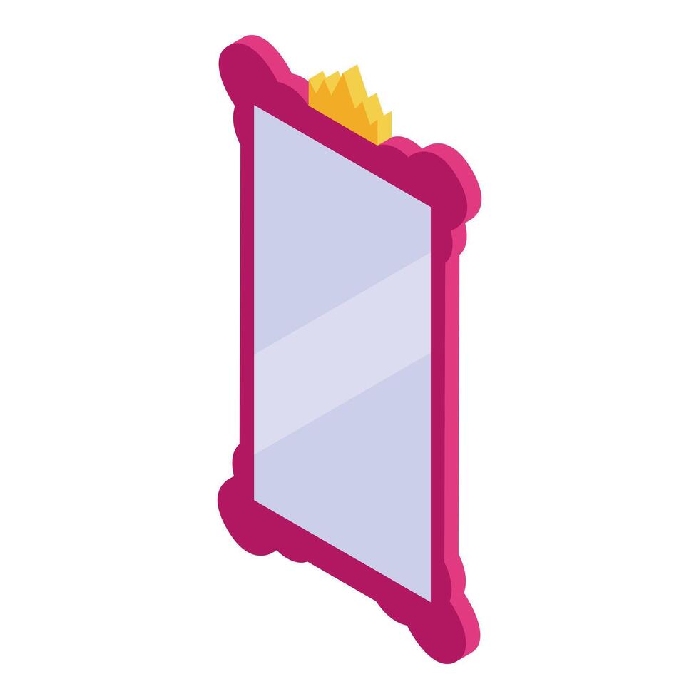 Pink princess mirror with golden crown reflecting elegance and style vector