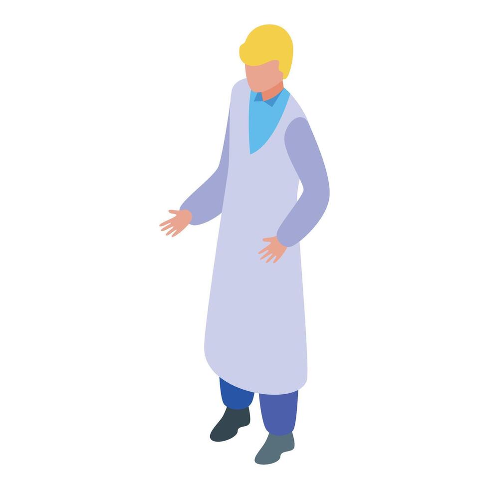 Scientist wearing lab coat performing experiment researching in laboratory vector