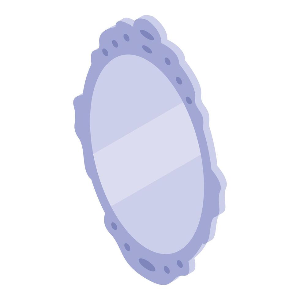 Oval mirror with ornate frame reflecting beauty and style vector