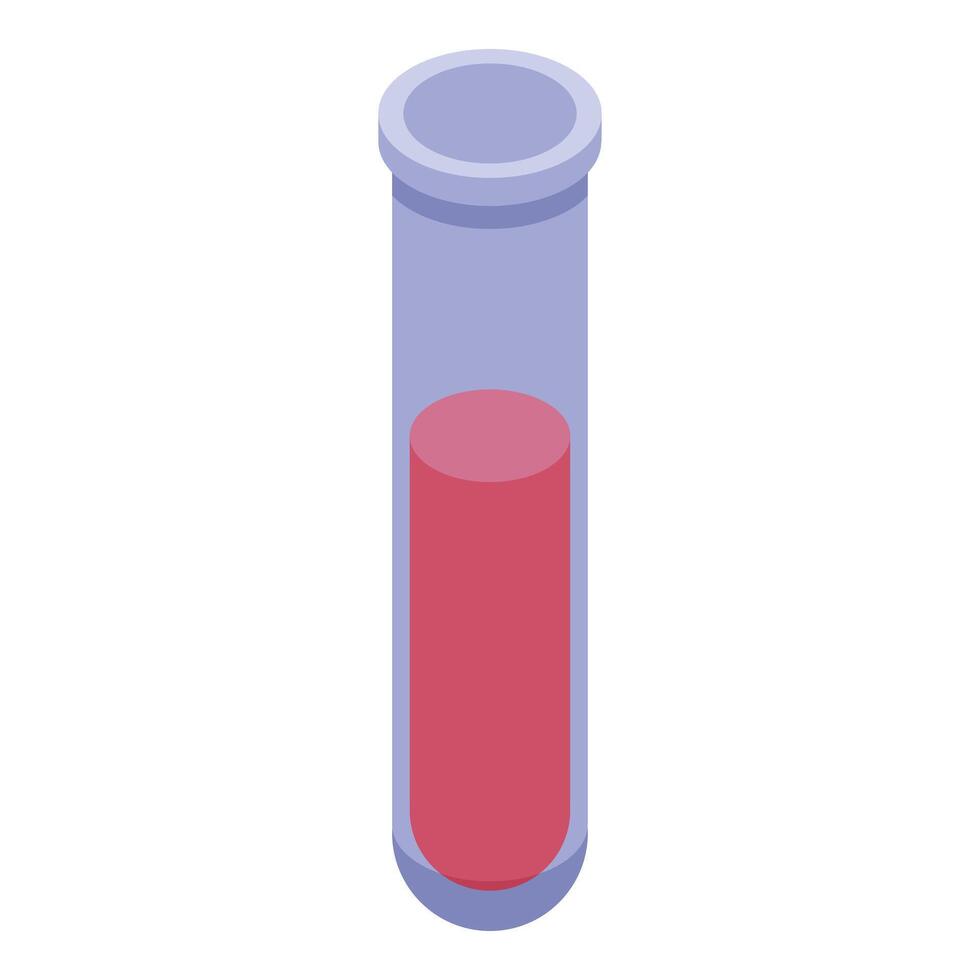 Test tube containing red liquid in laboratory setting vector