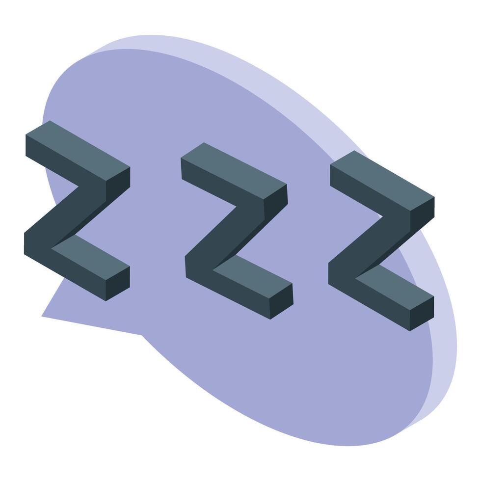 Sleeping zzz text showing resting and snoring inside speech bubble vector