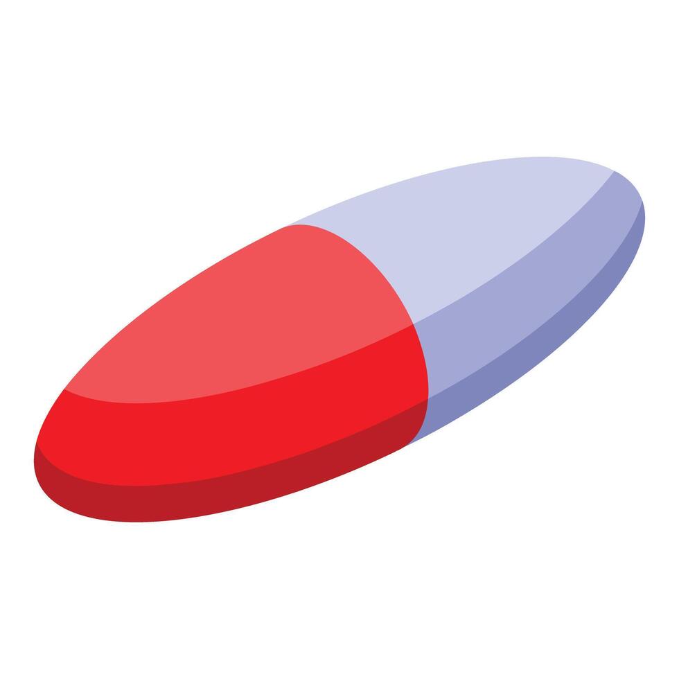 Red and purple capsule representing healthcare and medicine vector