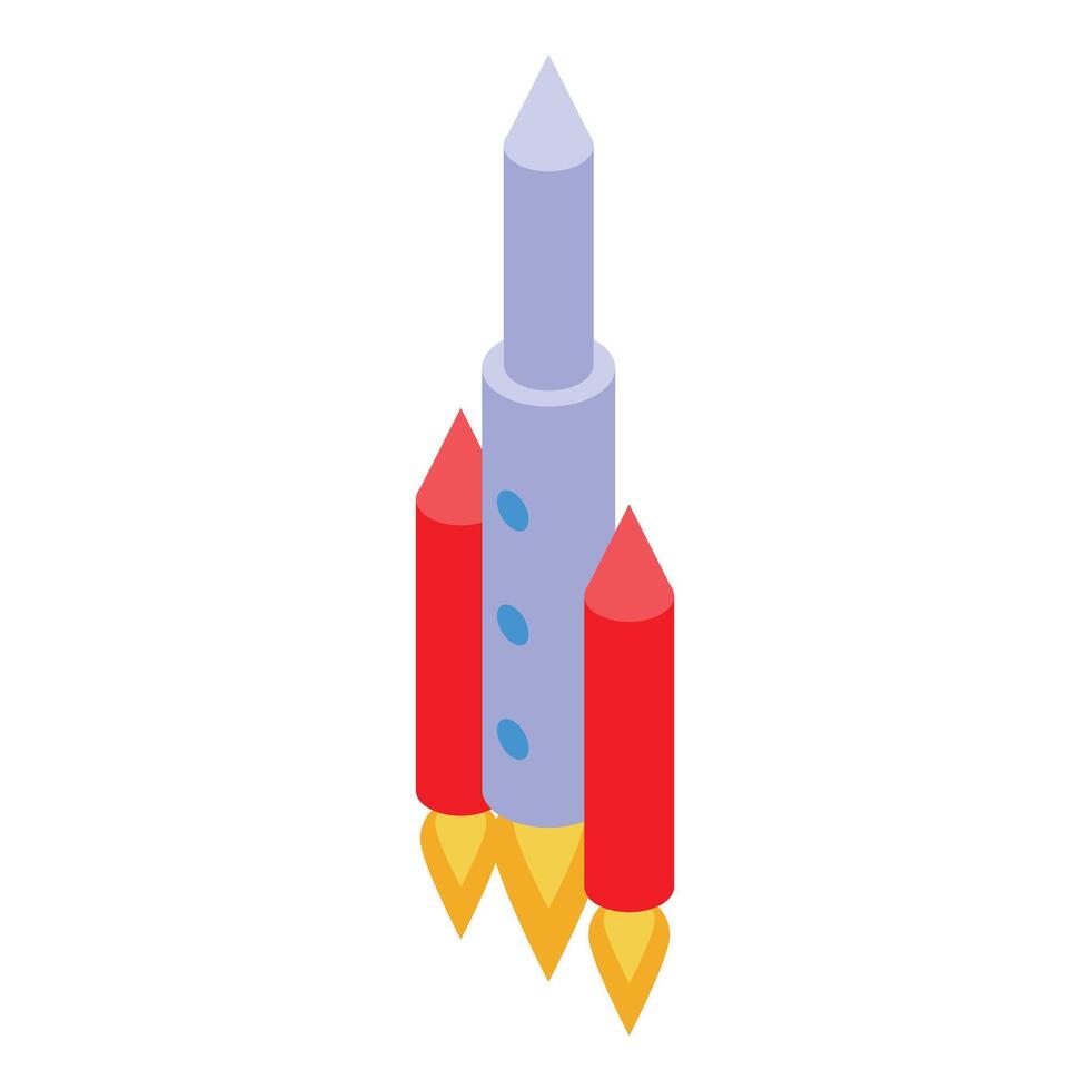 Space rocket launching, leaving earth for space exploration vector