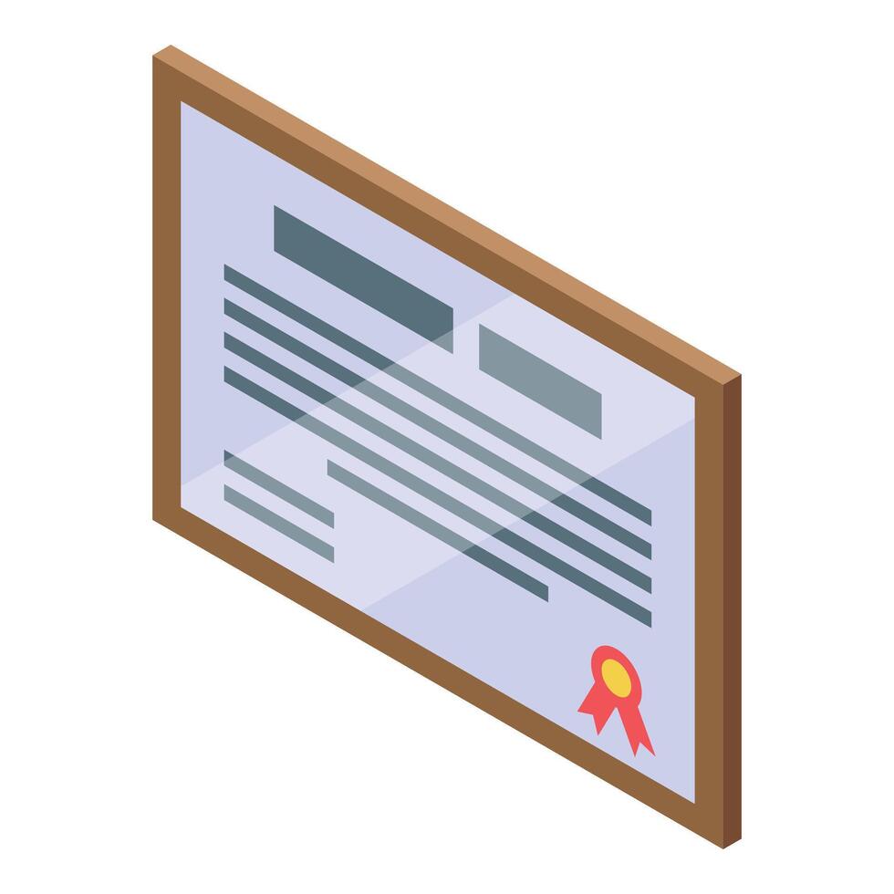 Framed diploma representing graduation and academic achievement vector