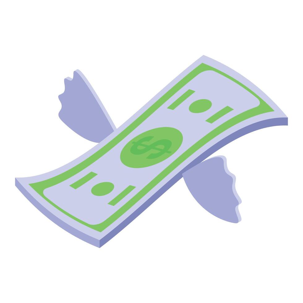 Flying money banknote with wings representing financial freedom vector