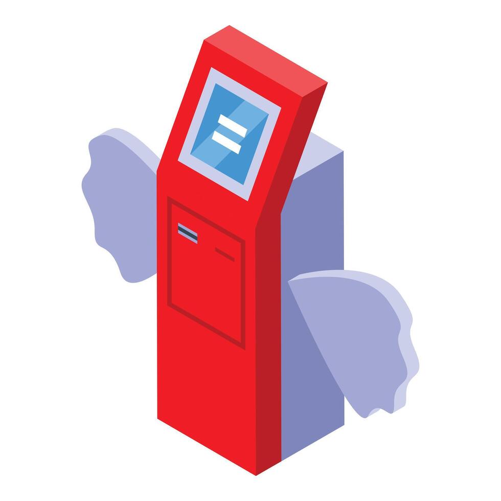 Fast payment terminal with wings representing speed and efficiency vector