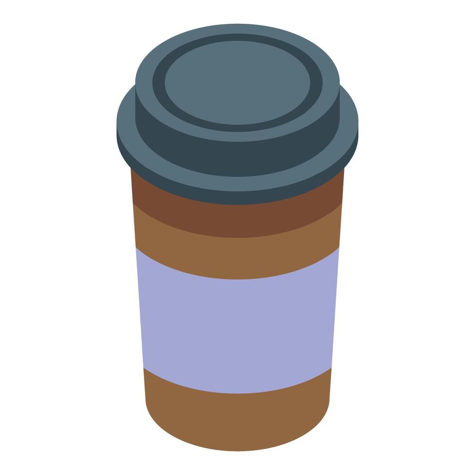 Disposable paper coffee cup with lid representing modern beverage consumption vector