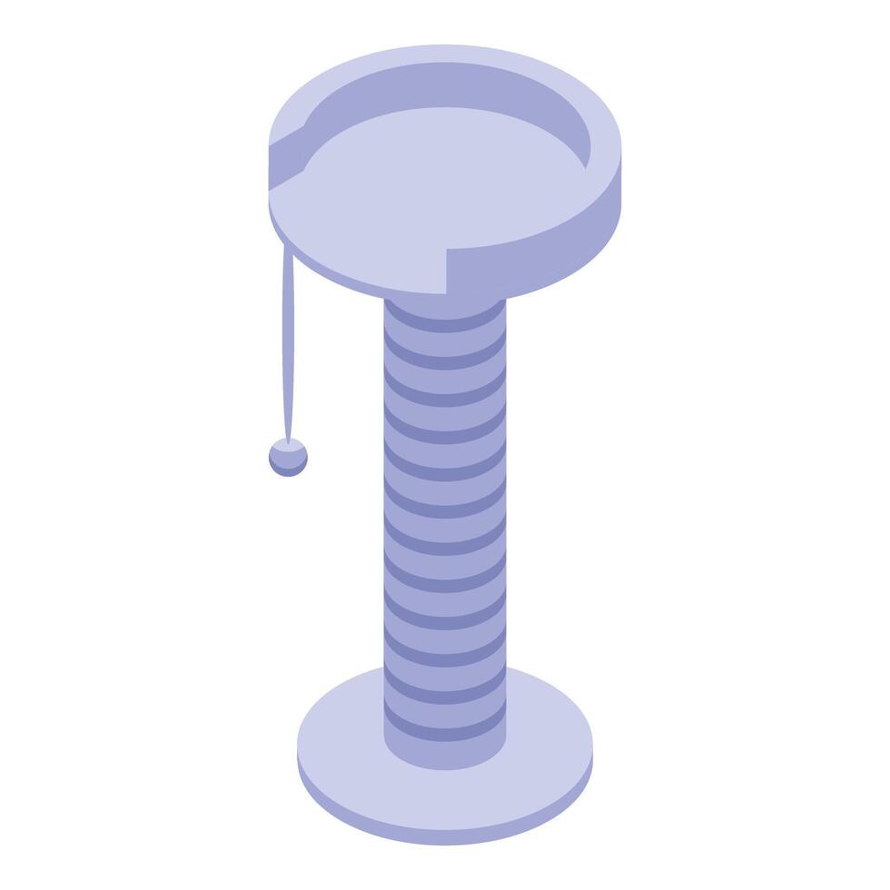 Tall cat tree with dangling ball encouraging playful activity vector
