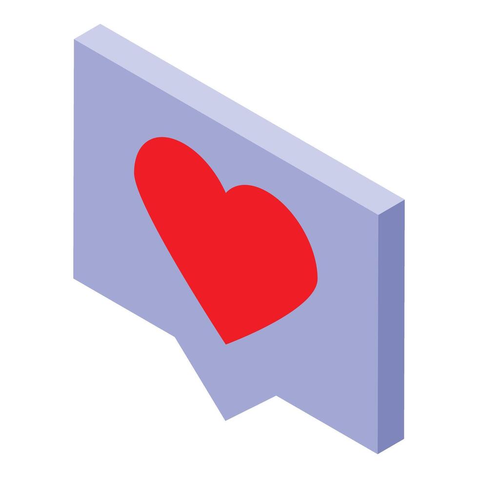 Red heart symbol is showing love and affection on social media notification icon vector