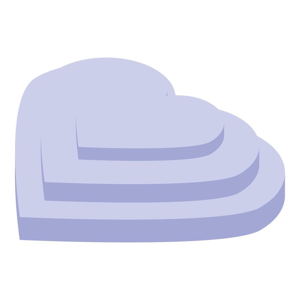 Purple heart shaped platforms creating a 3d layered effect vector