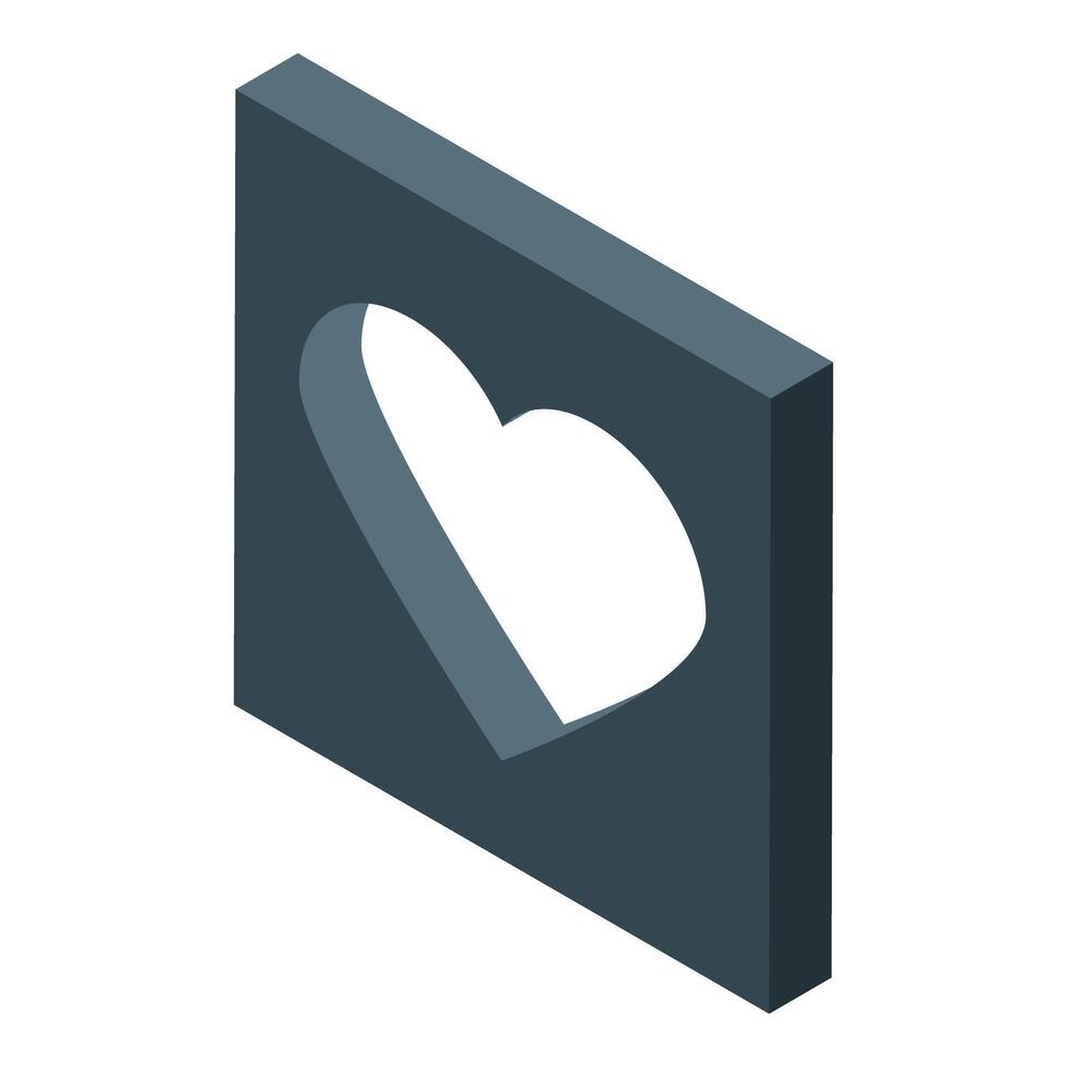 Heart shaped hole showing love and affection in isometric view vector