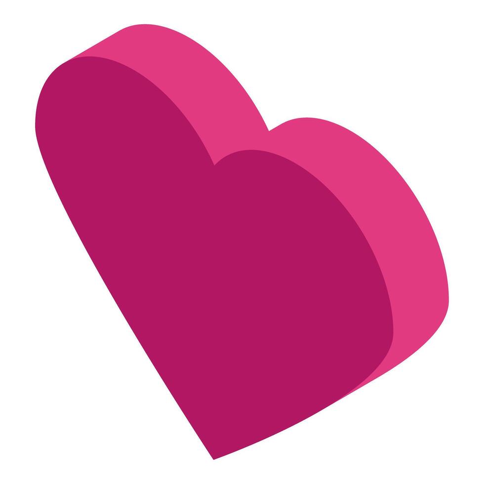 Vibrant pink heart representing love and affection in modern 3d style vector