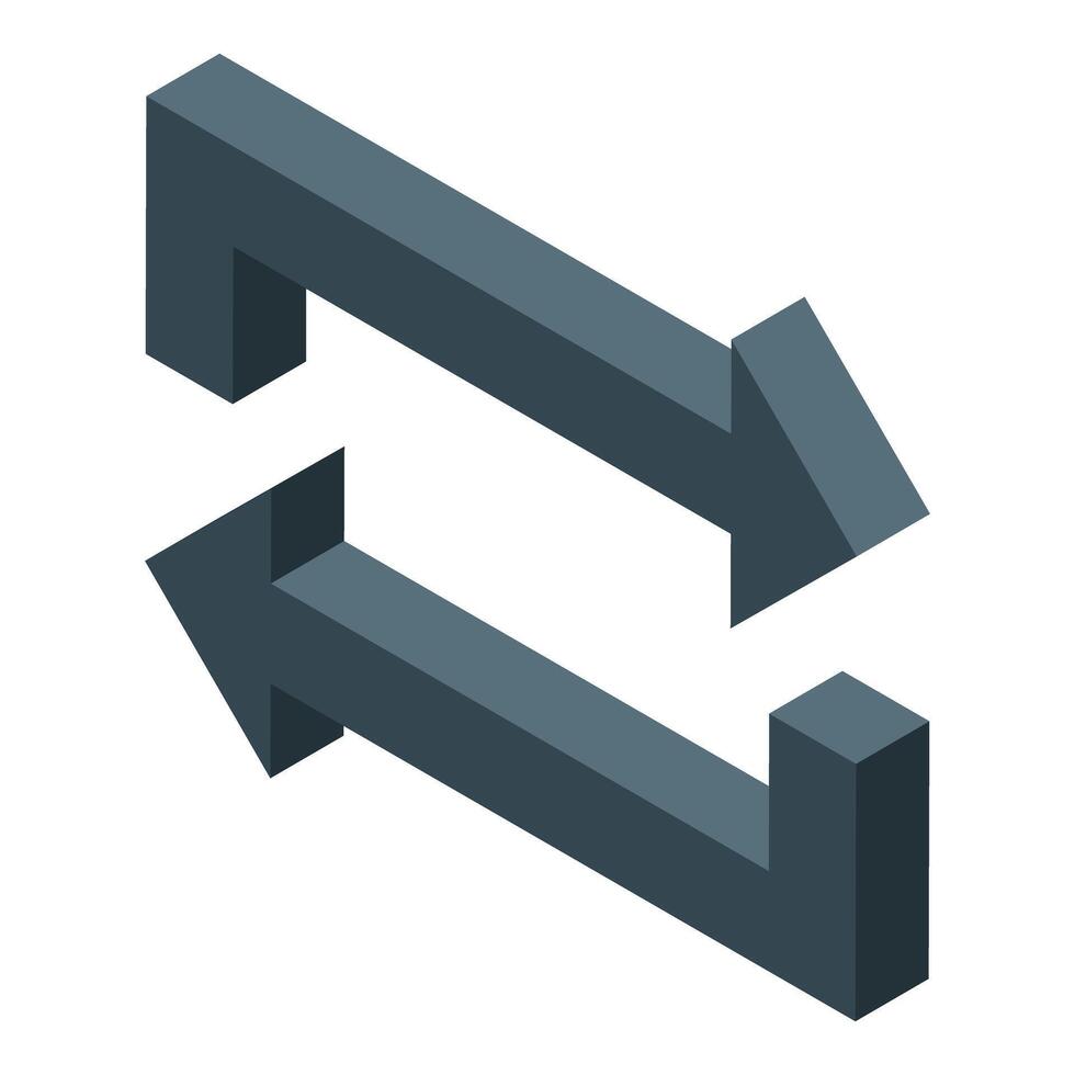 Two opposite arrows exchanging data representing data transfer vector