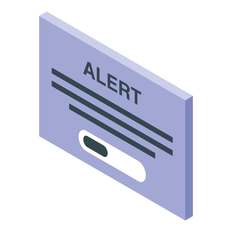 System alert notification showing warning message on computer screen vector